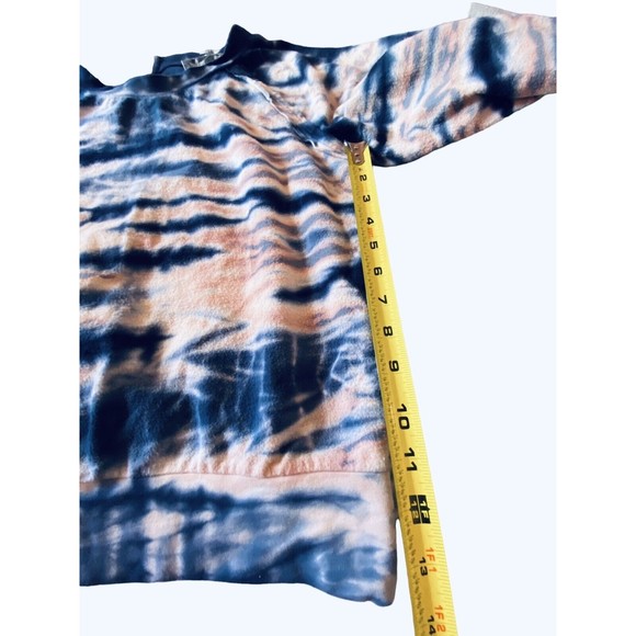 YFB Young Fabulous & Broke Sweatshirt Pink/Blue Tie Dye 1/4 Zip Back Sz M - Picture 10 of 10
